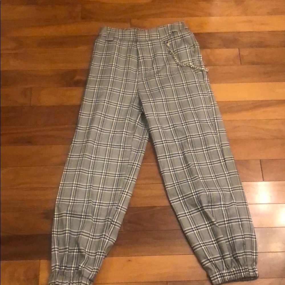 I Am Gia Black and White Checkered Pants